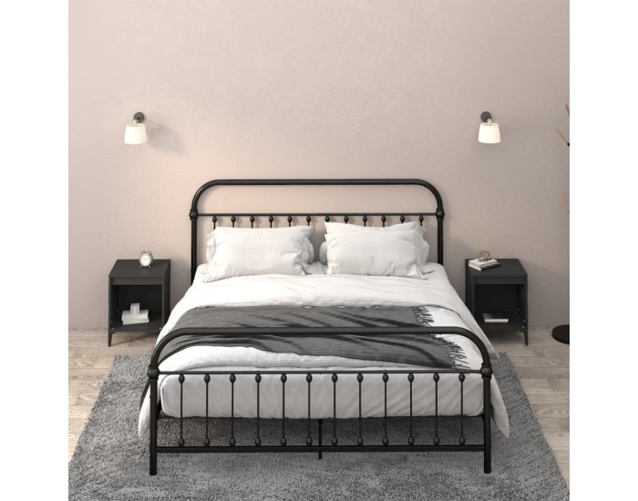 Sonata H Нощни шкафчета, 2 бр, черен, 40x35x50 см