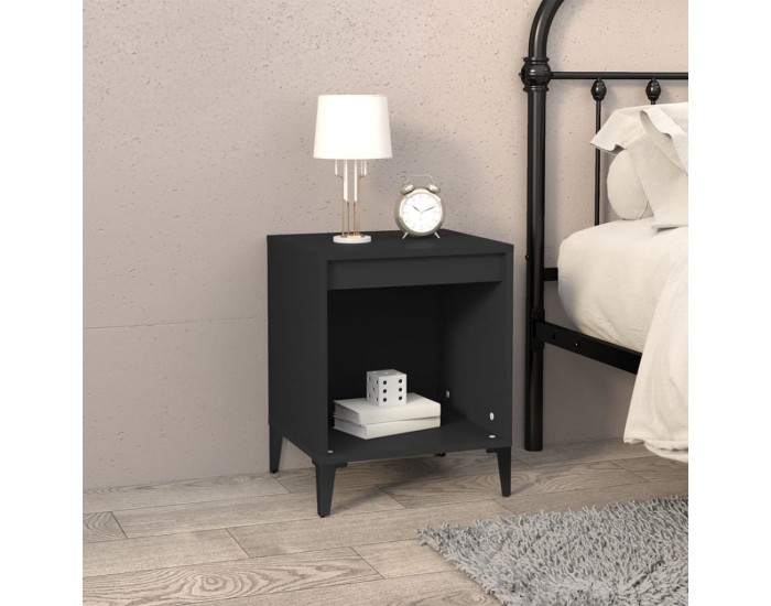 Sonata H Нощни шкафчета, 2 бр, черен, 40x35x50 см