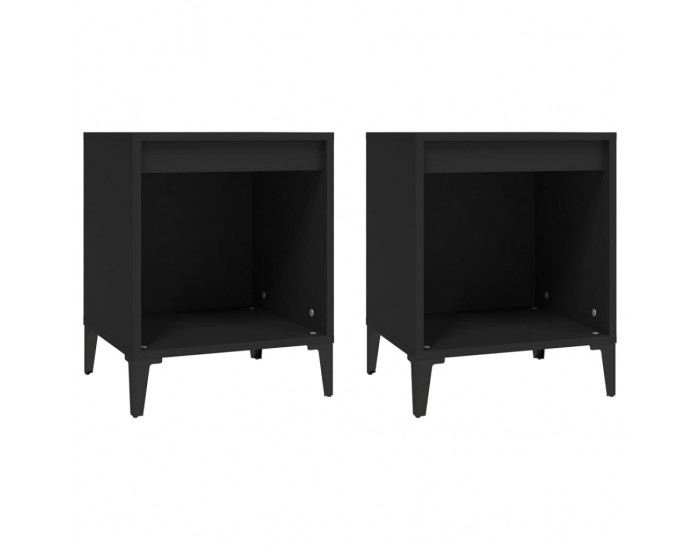 Sonata H Нощни шкафчета, 2 бр, черен, 40x35x50 см