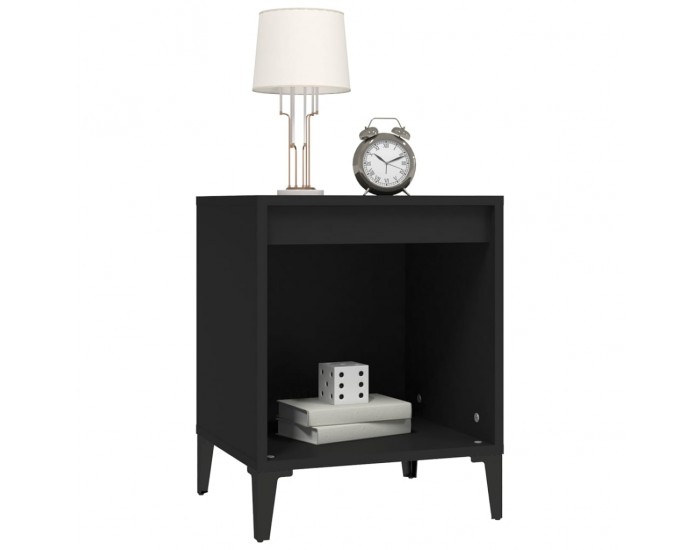 Sonata H Нощни шкафчета, 2 бр, черен, 40x35x50 см