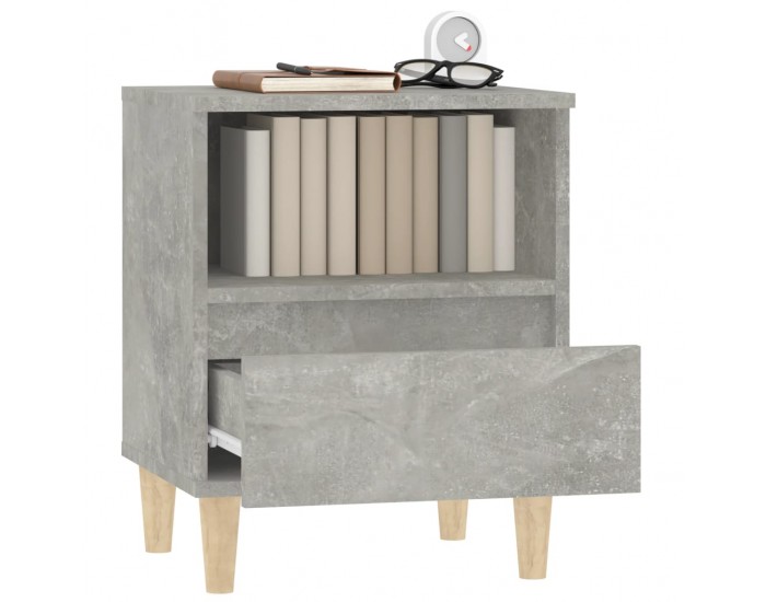 Sonata H Нощно шкафче, бетонно сиво, 40x35x50 см
