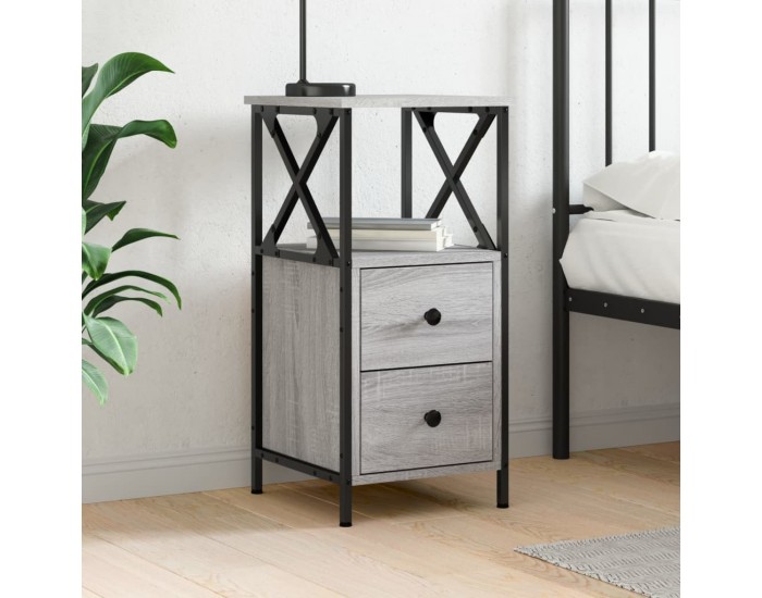 Sonata H Нощно шкафче, сив сонома, 34x35,5x70 см, инженерно дърво