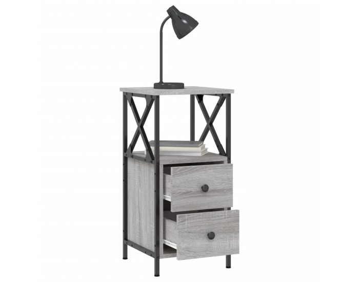 Sonata H Нощно шкафче, сив сонома, 34x35,5x70 см, инженерно дърво