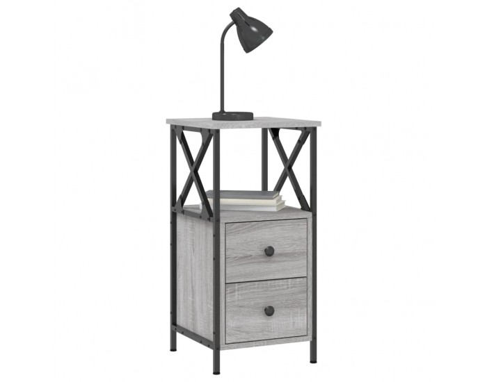 Sonata H Нощно шкафче, сив сонома, 34x35,5x70 см, инженерно дърво