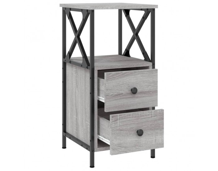 Sonata H Нощно шкафче, сив сонома, 34x35,5x70 см, инженерно дърво