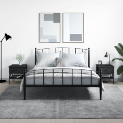 Sonata H Нощни масички, 2 бр, черни, 40x42x45 см, инженерно дърво - Нощни шкафчета