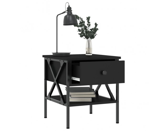 Sonata H Нощни масички, 2 бр, черни, 40x42x45 см, инженерно дърво