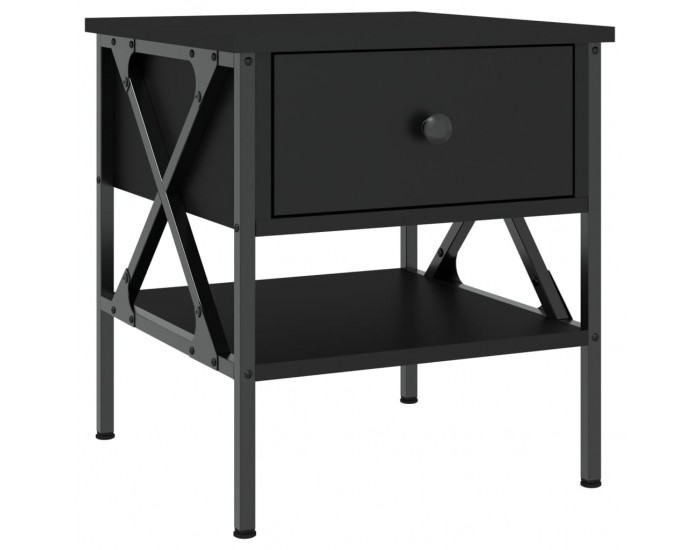 Sonata H Нощни масички, 2 бр, черни, 40x42x45 см, инженерно дърво