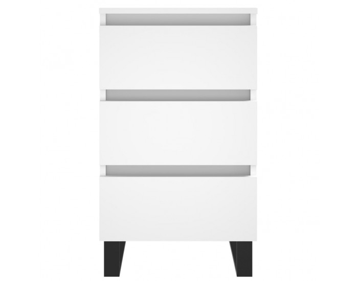 Sonata H Нощни шкафчета, 2 бр, бели, 40x35x69 см, инженерно дърво