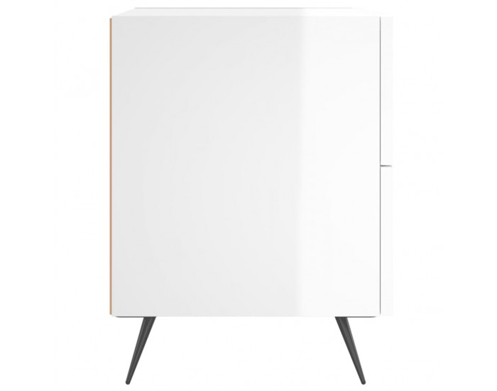 Sonata H Нощно шкафче, бял гланц, 40x35x47,5 см, инженерно дърво