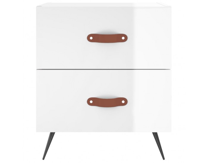 Sonata H Нощно шкафче, бял гланц, 40x35x47,5 см, инженерно дърво