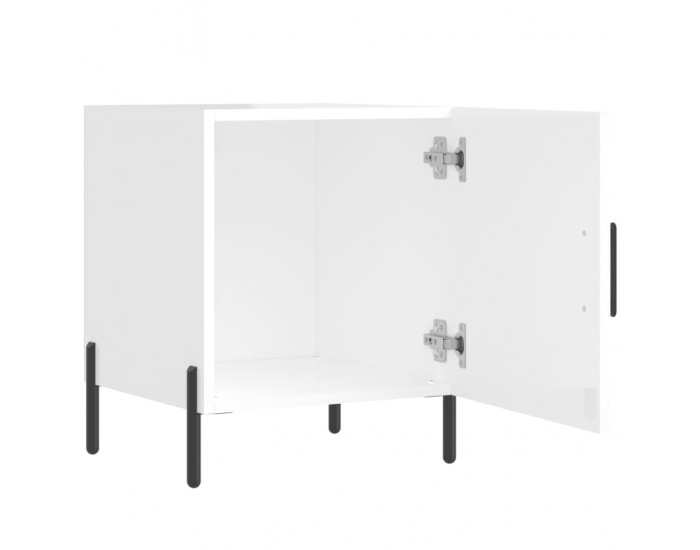 Sonata H Нощни шкафчета 2 бр бял гланц 40x40x50 см инженерно дърво