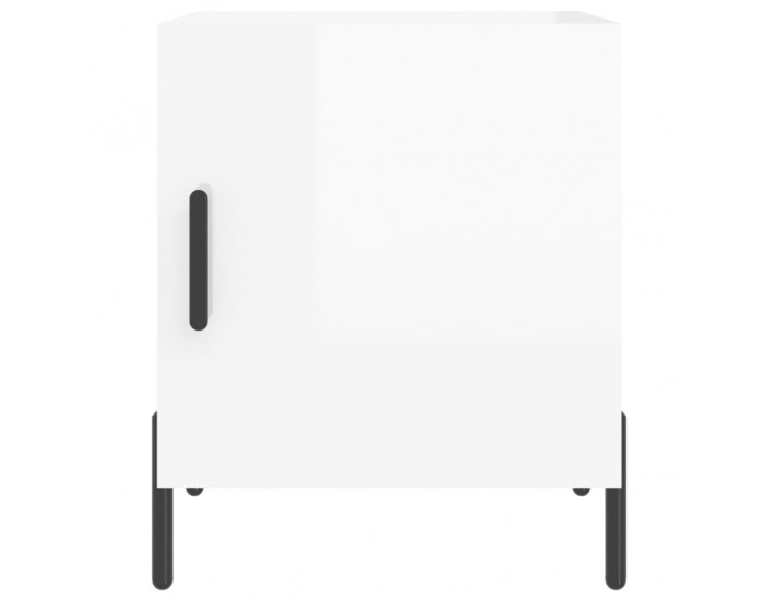 Sonata H Нощни шкафчета 2 бр бял гланц 40x40x50 см инженерно дърво