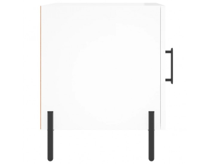 Sonata H Нощни шкафчета 2 бр бял гланц 40x40x50 см инженерно дърво