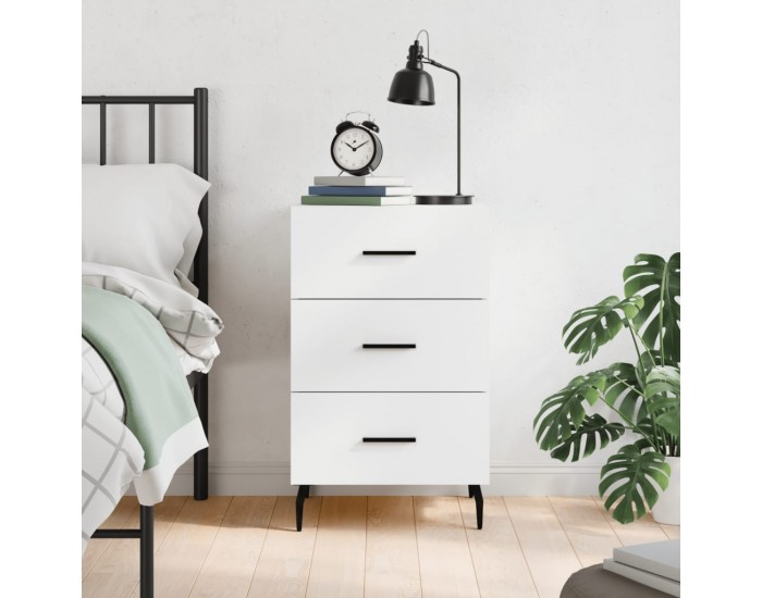 Sonata H Нощно шкафче, черно, 40x40x66 см, инженерно дърво