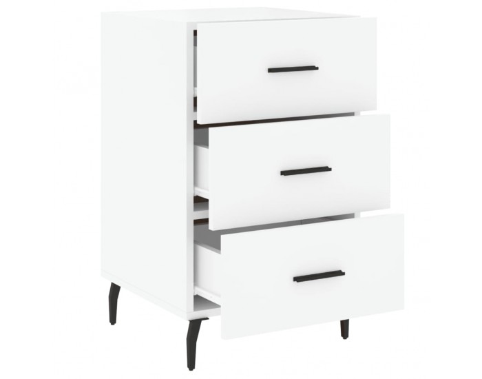 Sonata H Нощно шкафче, черно, 40x40x66 см, инженерно дърво