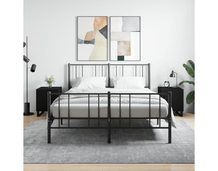 Sonata H Нощни шкафчета 2 бр черни 40x40x50 см инженерно дърво