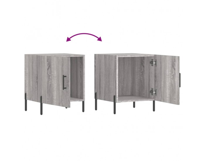 Sonata H Нощни шкафчета, 2 бр, сив сонома, 40x40x50 см, инженерно дърво