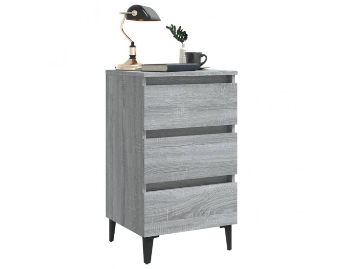 Sonata H Нощно шкафче с метални крака, сив сонома, 40x35x69 см
