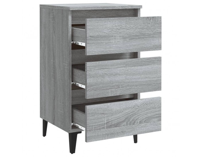 Sonata H Нощно шкафче с метални крака, сив сонома, 40x35x69 см