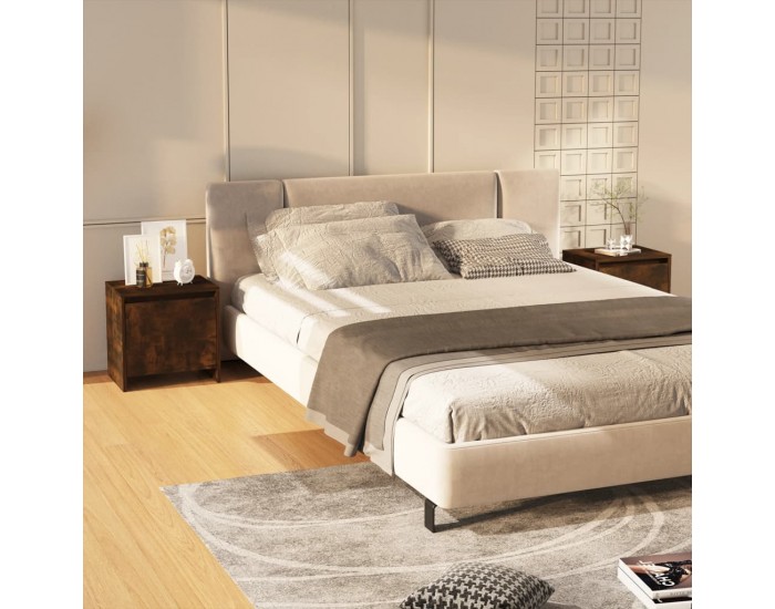 Sonata H Нощни шкафчета 2 бр опушен дъб 45x34x44,5 см инженерно дърво