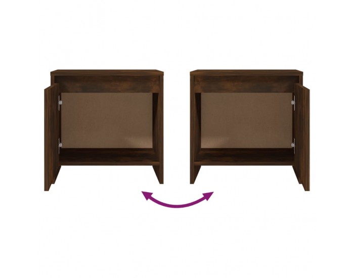 Sonata H Нощни шкафчета 2 бр опушен дъб 45x34x44,5 см инженерно дърво