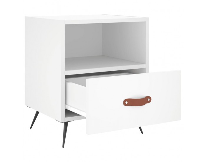 Sonata H Нощни шкафчета, 2 бр, бели, 40x35x47,5 см, инженерно дърво