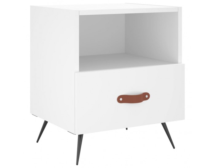 Sonata H Нощни шкафчета, 2 бр, бели, 40x35x47,5 см, инженерно дърво