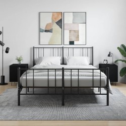 Sonata H Нощни шкафчета 2 бр черни 40x40x50 см инженерно дърво - Нощни шкафчета