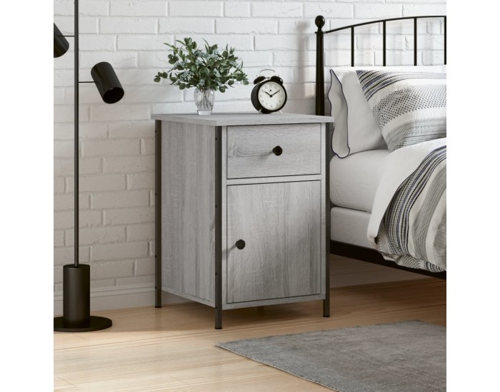 Sonata H Нощно шкафче, сив сонома, 40x42x60 см, инженерно дърво