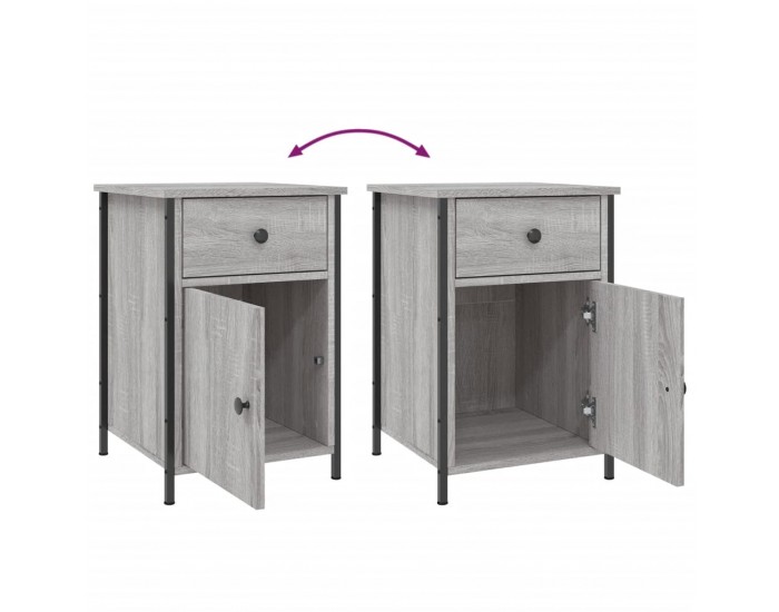 Sonata H Нощно шкафче, сив сонома, 40x42x60 см, инженерно дърво
