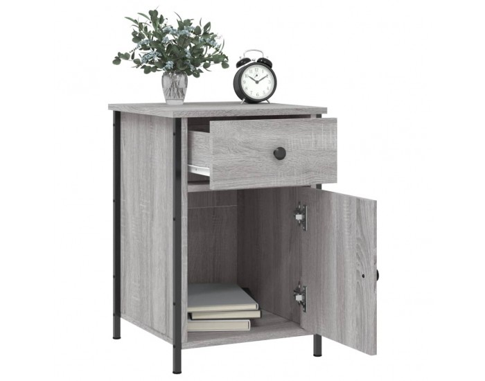 Sonata H Нощно шкафче, сив сонома, 40x42x60 см, инженерно дърво