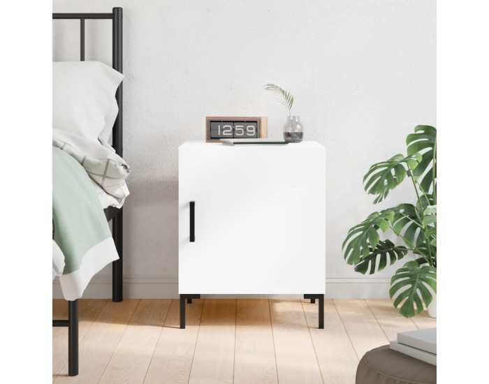 Sonata H Нощно шкафче, бяло, 40x40x50 см, инженерно дърво