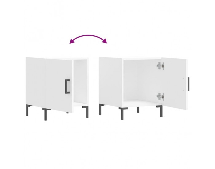 Sonata H Нощно шкафче, бяло, 40x40x50 см, инженерно дърво