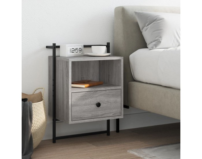 Sonata H Нощно шкафче стенно сив сонома 40x30x61 см инженерно дърво