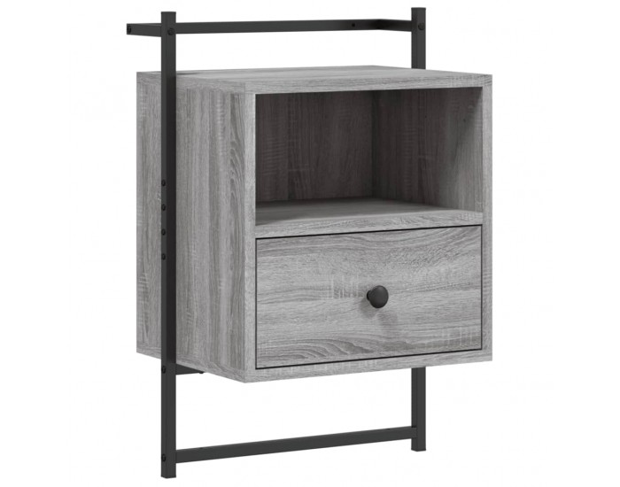 Sonata H Нощно шкафче стенно сив сонома 40x30x61 см инженерно дърво