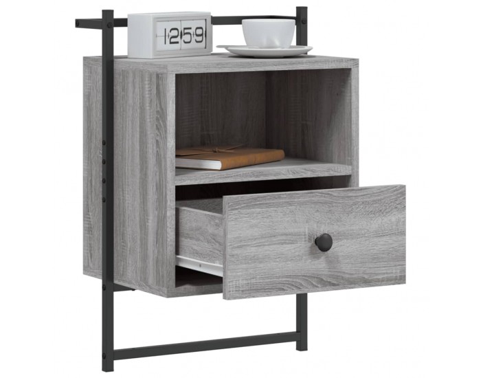 Sonata H Нощно шкафче стенно сив сонома 40x30x61 см инженерно дърво