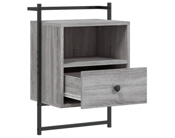 Sonata H Нощно шкафче стенно сив сонома 40x30x61 см инженерно дърво