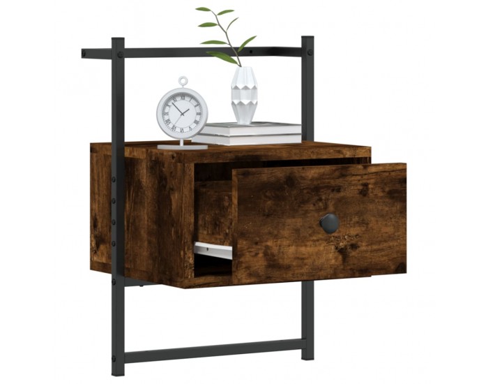 Sonata H Нощно шкафче стенно опушен дъб 35x30x51 см инженерно дърво