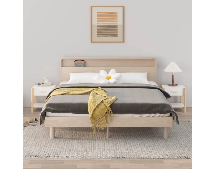 Sonata H Нощни шкафчета, 2 бр, бели, 42x38x45 см, инженерно дърво