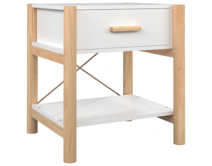 Sonata H Нощни шкафчета, 2 бр, бели, 42x38x45 см, инженерно дърво