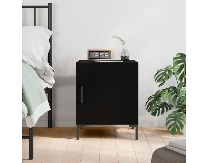 Sonata H Нощно шкафче, черно, 40x40x50 см, инженерно дърво