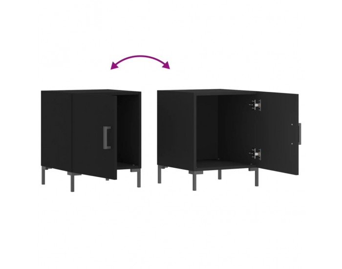 Sonata H Нощно шкафче, черно, 40x40x50 см, инженерно дърво