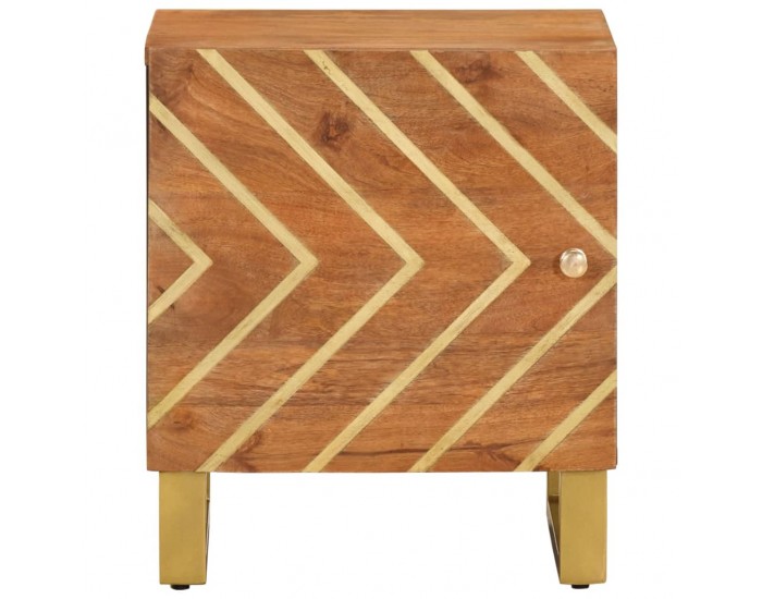 Sonata H Нощно шкафче, кафяво и черно, мангово дърво масив