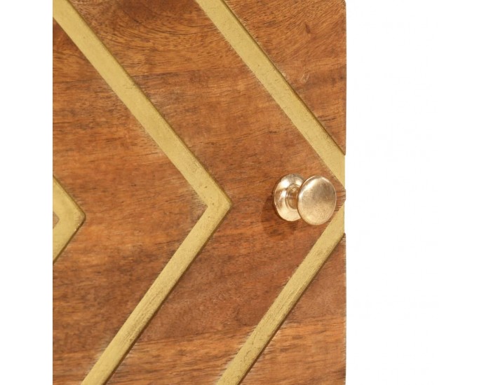 Sonata H Нощно шкафче, кафяво и черно, мангово дърво масив