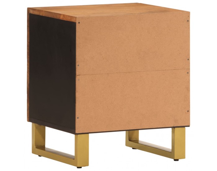 Sonata H Нощно шкафче, кафяво и черно, мангово дърво масив