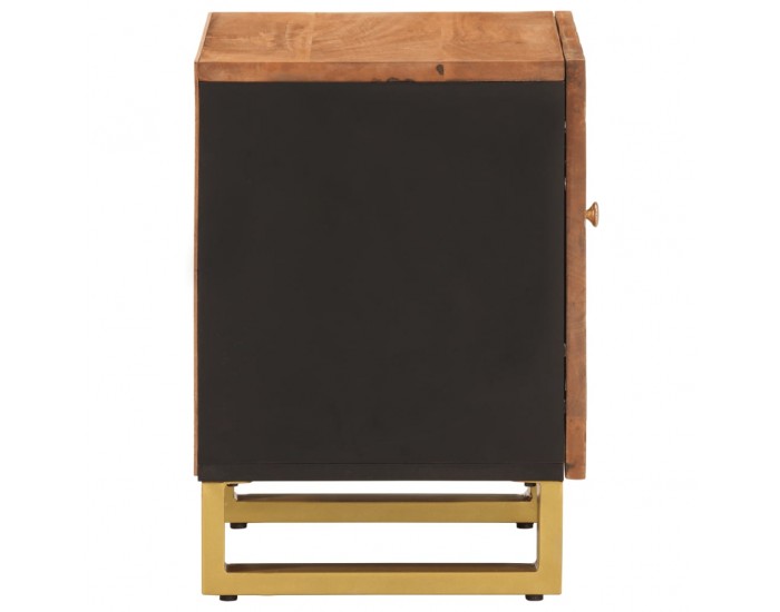 Sonata H Нощно шкафче, кафяво и черно, мангово дърво масив