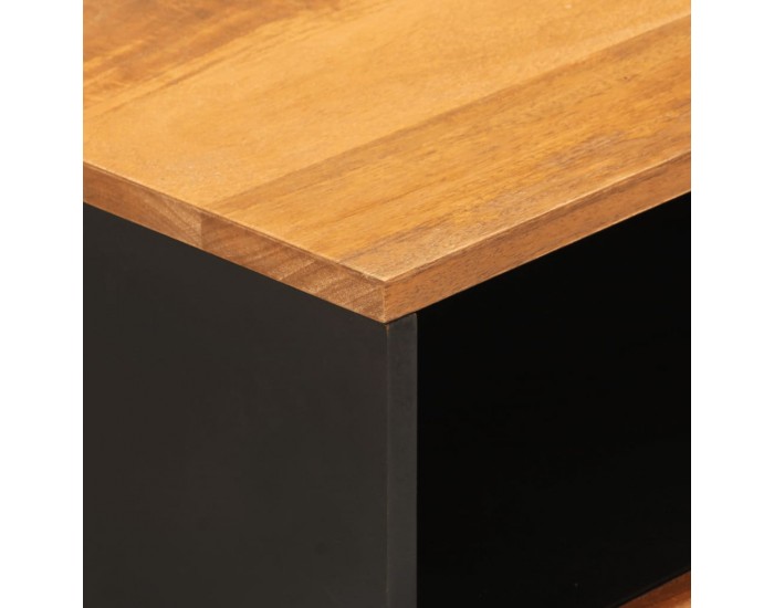 Sonata H Нощно шкафче, кафяво и черно, 50x33x60 см, мангово дърво масив