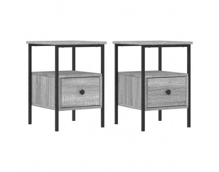 Sonata H Нощни шкафчета 2 бр сив сонома 34x36x50 см инженерно дърво