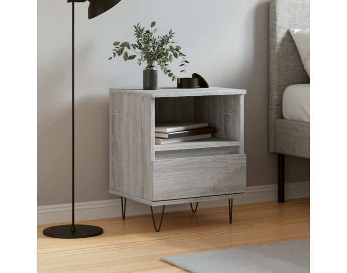 Sonata H Нощно шкафче сив сонома 40x35x50 см инженерно дърво